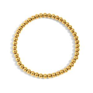 5mm Gold Bead Bracelet – Stackable, Hypoallergenic, Water & Tarnish Resistant